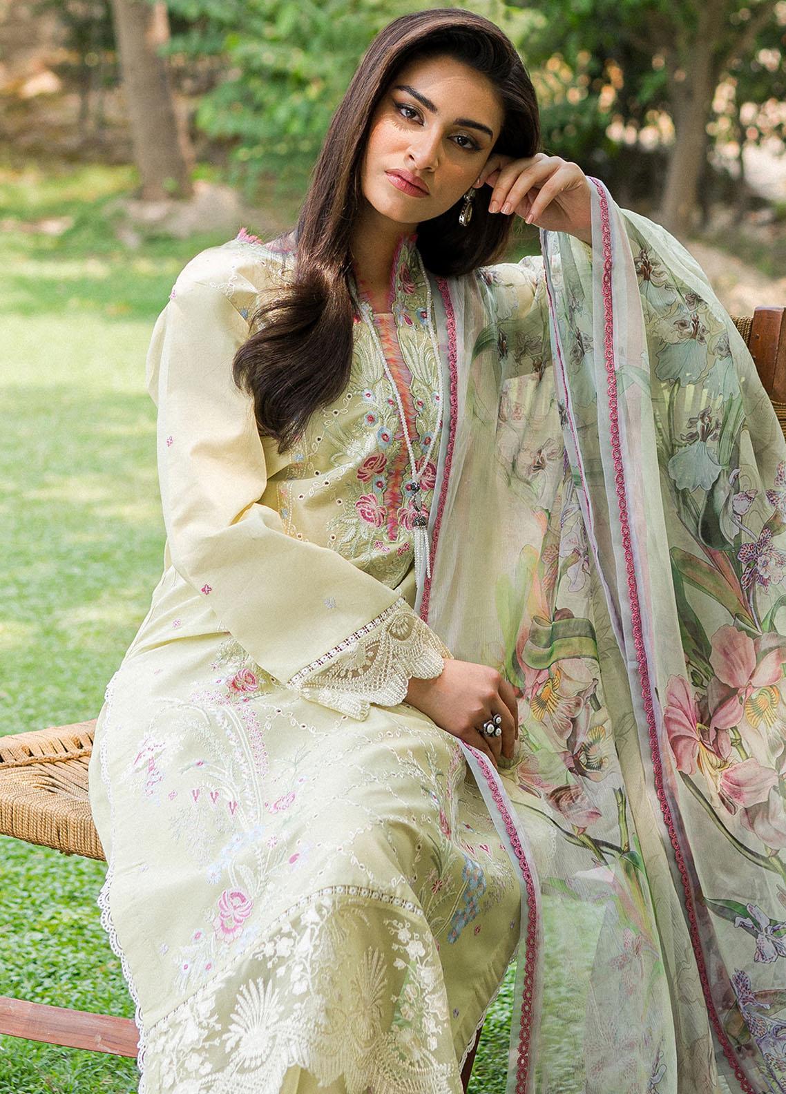 Wisteria By Roheenaz Embroidered Lawn Suits | RUNSS23025B Afsheen 