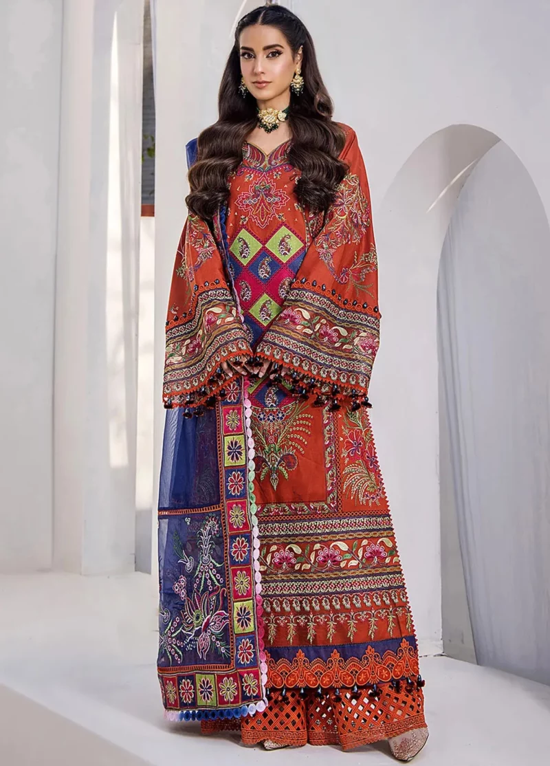 Tessa embroidered lawn festive collection | 2024 | ts24f vibrance reverie